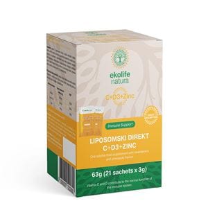 EKOLIFE NATURA Liposomal Direkt C+D3+Zinc 21 tasak EKOLIFE NATURA Liposomal Direkt C+D3+Zinc 21 tasak