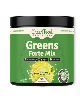 GreenFood Juicy Greens Forte Mix + aj�nd�k BIO-PE bottle White  