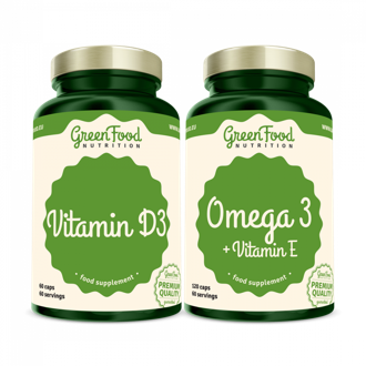 El�n�zet - GreenFood Nutrition Omega 3 + Vitamin E 120cps + Vitamin D3 60cps.