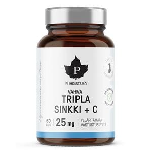 Puhdistamo Triple Zinc 25mg + Vitamin C Puhdistamo Triple Zinc 25mg + Vitamin C
